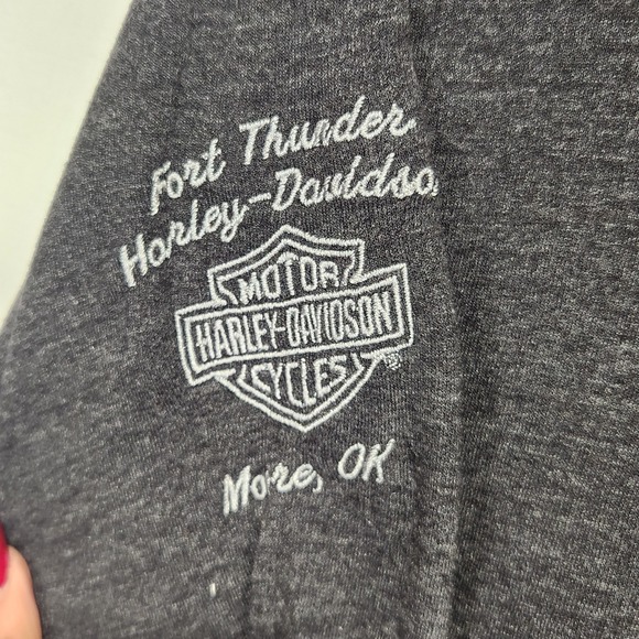 Harley Davison Women's Moore, OK Dark Gray Cozy Sweatshirt Size L - Picture 6 of 7